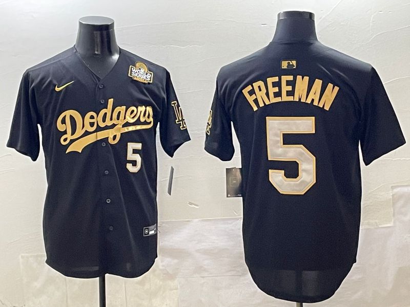 Men Los Angeles Dodgers #5 Freeman Black Gold Nike 2025 MLB Jersey style 4258->los angeles dodgers->MLB Jersey